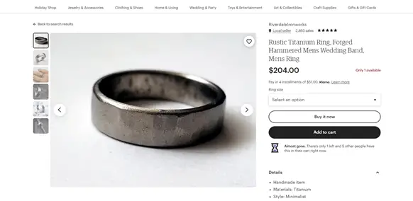 Titanium iron ring.
