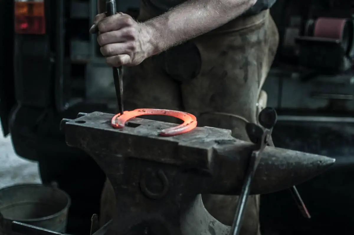 Blacksmith on an anvil